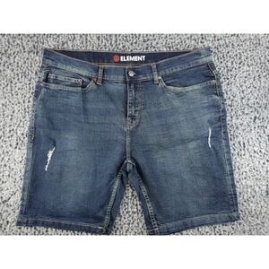 Element Denim Shorts Mens 38 Blue Distressed Skateboard Streetwear Casual